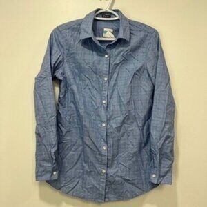 J Mclaughlin Womens Lois Blouse XS NWT $178 Cotton Button Glen Plaid Navy White